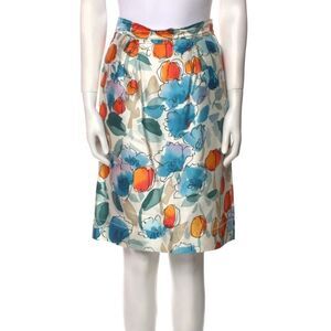 Dolce & Gabbana Watercolor Floral Silk Skirt